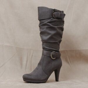 Top Moda Faux Suede Mid-calf Slouch buckle boots - 6